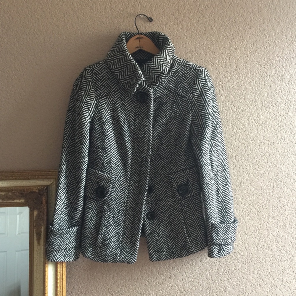 Zara chevron pea coat